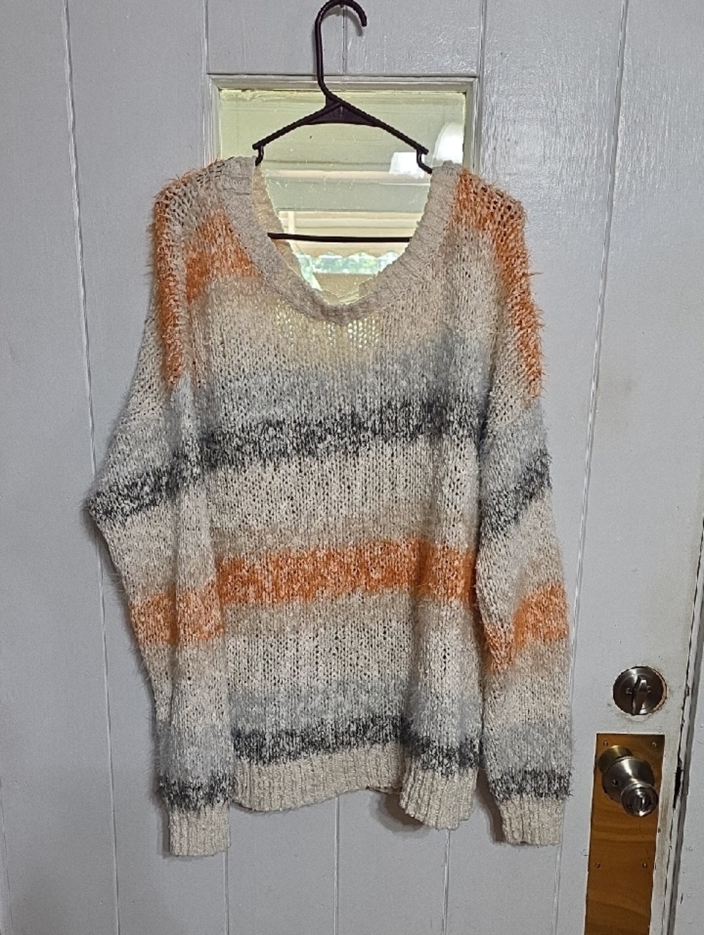 Meadow Rue Women's Anthropologie Sweater Chunky Knit Eyelash Ties In Back XL EUC